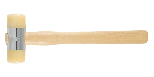   MAZZUOLE CON TESTE IN POLIURETANO   AD ALTA RESISTENZA CON MANICO IN LEGNO   BLOCCAGGIO E TASSELLO ANTINFORTUNISTICO  Ø mm: 22 - 28 - 35 - 45 - 60 